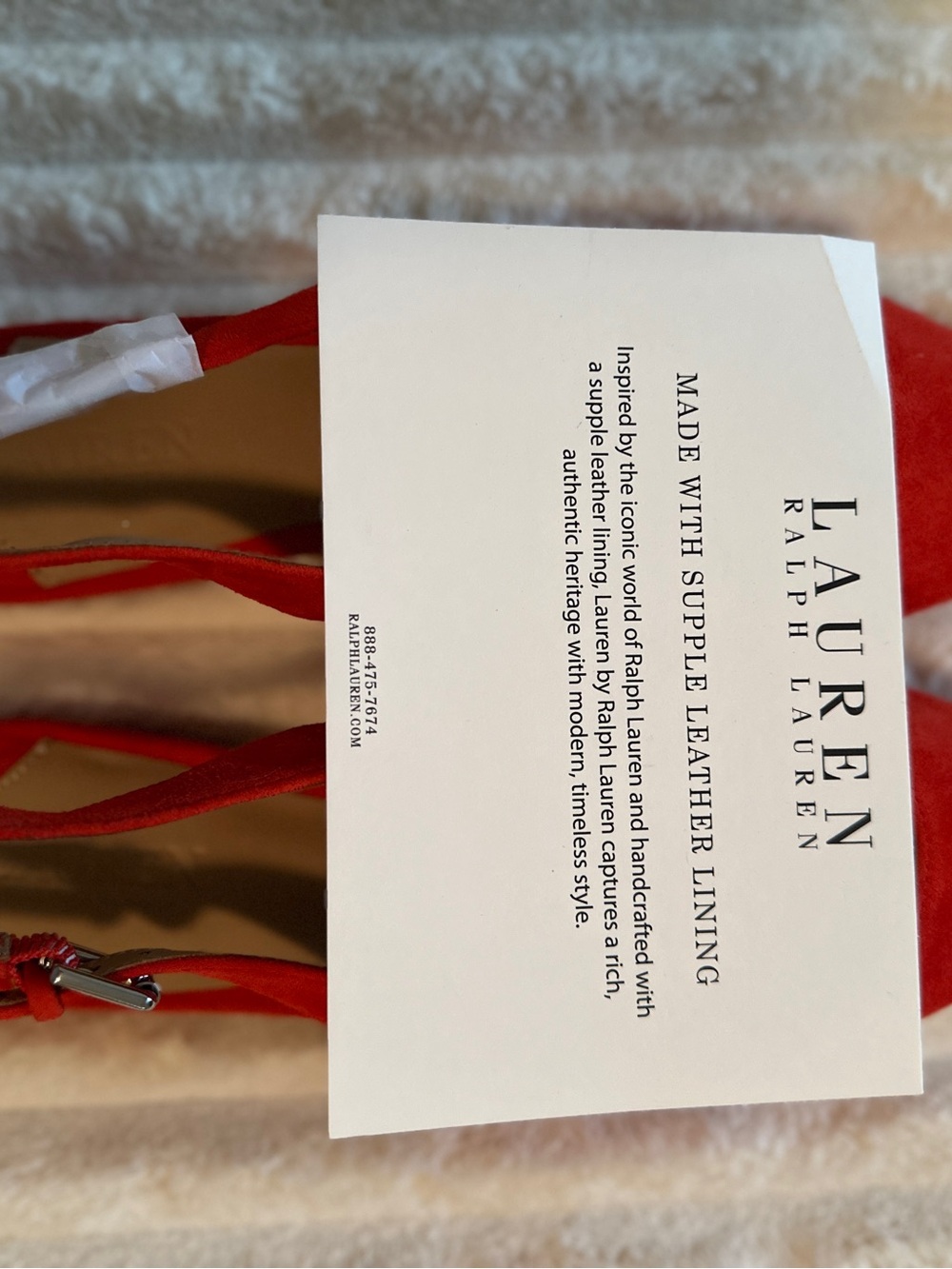 Lauren. Ralph Lauren Red Suede Pointed Toe Slingback Flats - Picture 6 of 7